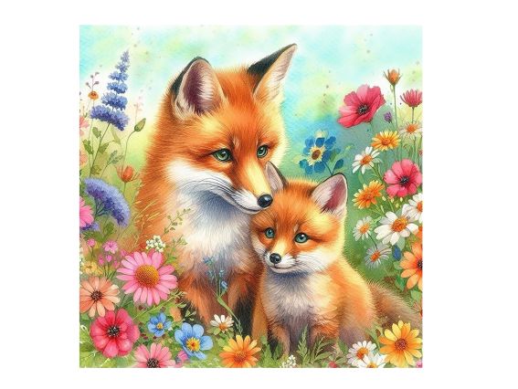 Картина стразами 177393 Лесная нежность (лисички) Go to Art Диамантовые ручки на подрамнике