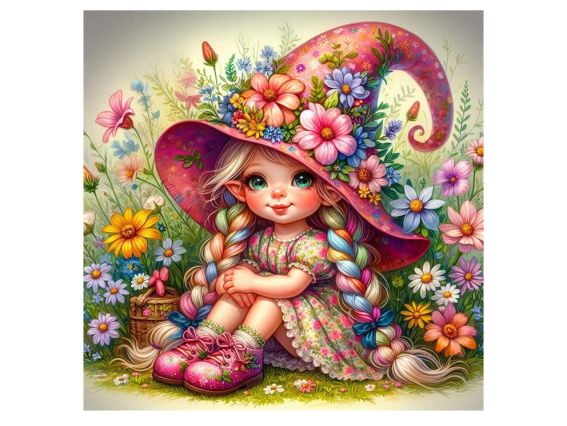 Картина стразами 177394 Цветочная волшебница, набор Go to Art Диамантовые ручки на подрамнике