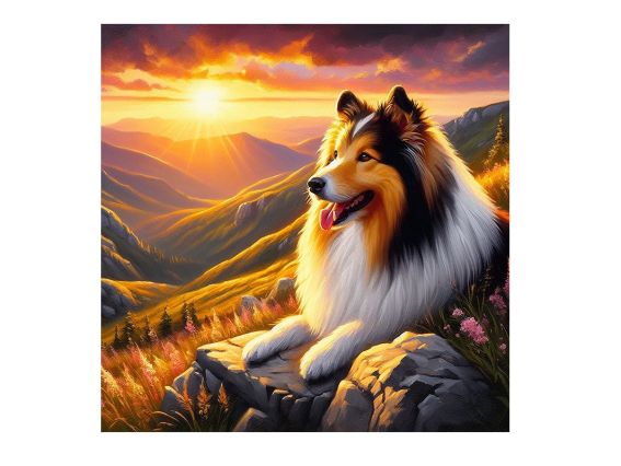 Картина стразами 177400 Горное спокойствие (собака) Go to Art Диамантовые ручки на подрамнике