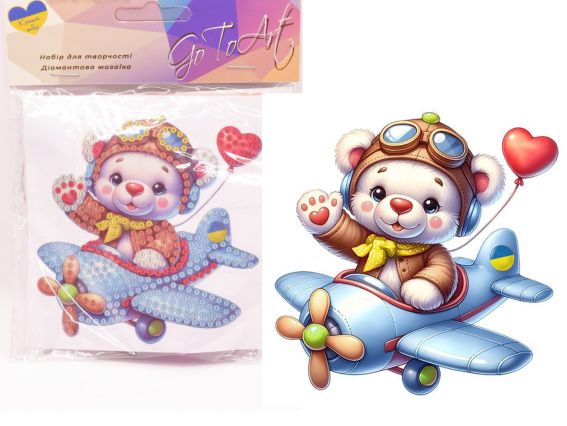 Наліпка Політ з любов’ю Go to Art, 177407 набір для творчості зі стразами  Наліпка Політ з любов’ю Go to Art, 177407 набір для творчості зі стразами 