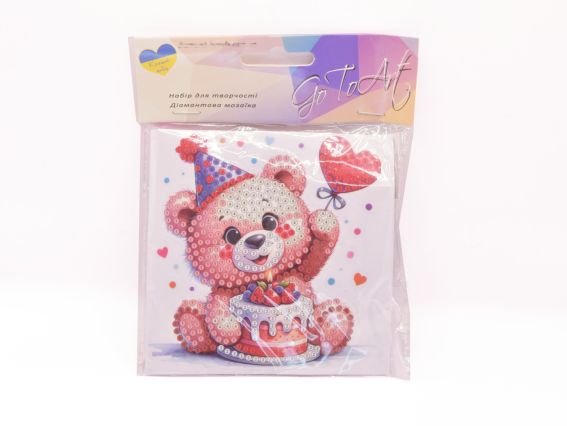 Набір діамантова мозаїка Наліпка Солодкий день (ведмежа), 11*10 см Go to Art 177409 