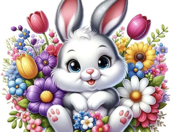 Наліпка Зайчик-сюрприз, 11*10 см Go to Art 177411 діамантова мозаїка