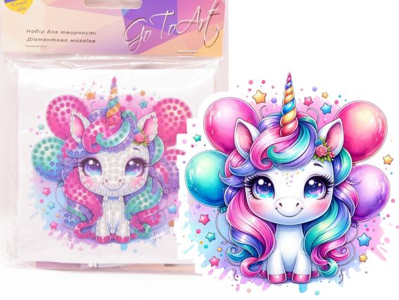 Наліпка Єдиноріжка Go to Art, 177412 набір для творчості зі стразами  Наліпка Єдиноріжка Go to Art, 177412 набір для творчості зі стразами 