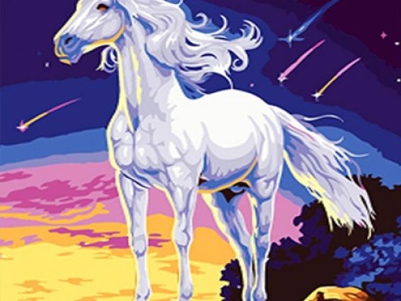 Картина стразами Єдиноріг, набір 178660 Go to Art Діамантові ручки на підрамнику