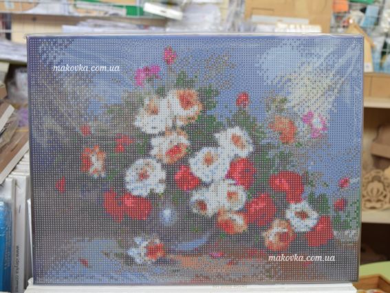 Картина стразами GD74191 Вишуканий букет, набір 178163 Діамантові ручки на підрамнику
