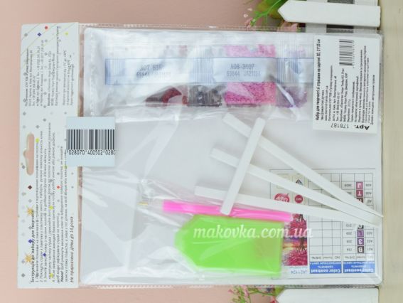 Картина стразами 5D , 178187, Бузкове надвечір'я Go to Art 21х25см Діамантові ручки, підставка  JA21124