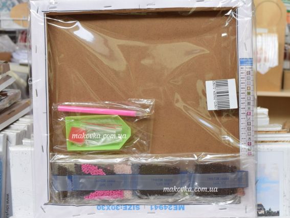 Картина стразами МЕ24941 Символ успіху (слон), набір 178217 Діамантові ручки на підрамнику