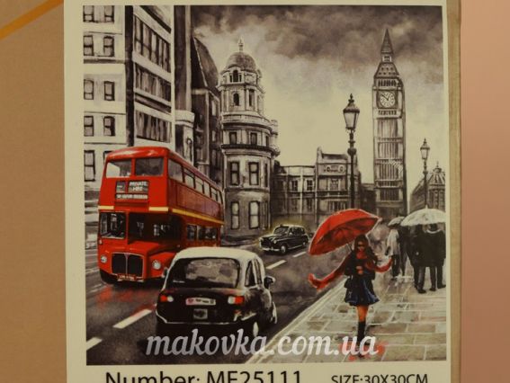 Картина стразами ME25111 Лондон, набір 178229 Діамантові ручки на підрамнику