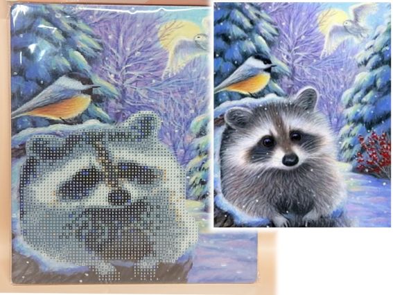Енотик и зима Go to Art, 178430 набор для творчества со стразами 5D 