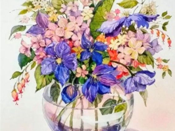 Картина стразами Вишуканий букет, набір 178524 Go to Art Діамантові ручки на підрамнику