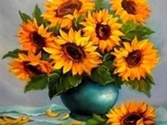 Картина стразами 178531 Сонячний букетик Go to Art Діамантові ручки на підрамнику