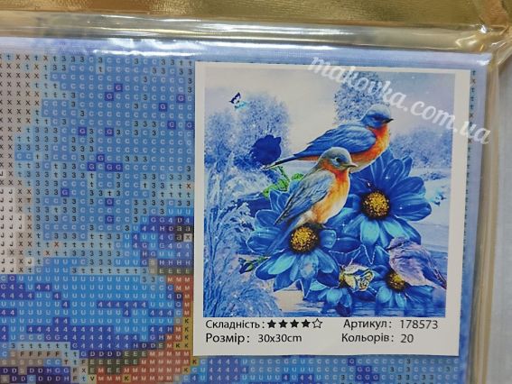 Квіти та птахи, набір для творчості зі стразами 178573 Go to Art Квіти та птахи, набір для творчості зі стразами 178573 Go to Art