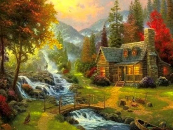 Картина стразами Затишний вересень, набір 178660 Go to Art Діамантові ручки на підрамнику