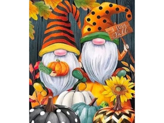 Картина стразами 5D 178670 Хелловінчики 21х25см Go to Art, на підставці 