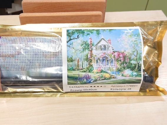 Картина стразами 178841т Романтический домик, набор с держателем Go to Art Диамантовые ручки 