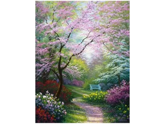 Картина стразами 178849т Волшебный сад, набор с держателем Go to Art Диамантовые ручки 