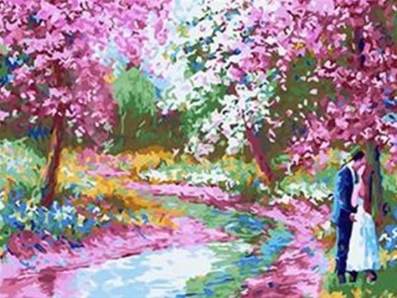 Картина стразами 178866т Сад кохання, набір з тримачем Go to Art Діамантові ручки 