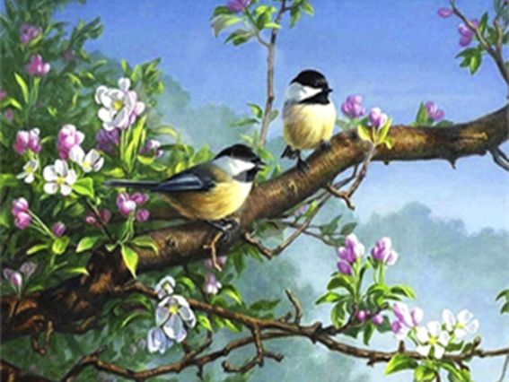 Алмазна мозаїка на підрамнику Весна в моєму саду 40*30 см, Go to Art (178911), повна викладка