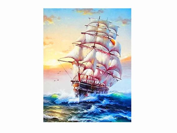 Картина стразами Под парусами, набор 187018 Go to Art Диамантовые ручки на подрамнике