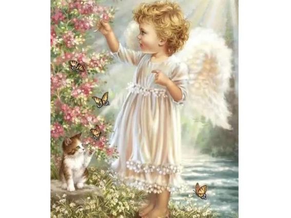 Алмазна мозаїка на підрамнику Весняне янголятко 40*30 см, Go to Art (187067), повна викладка