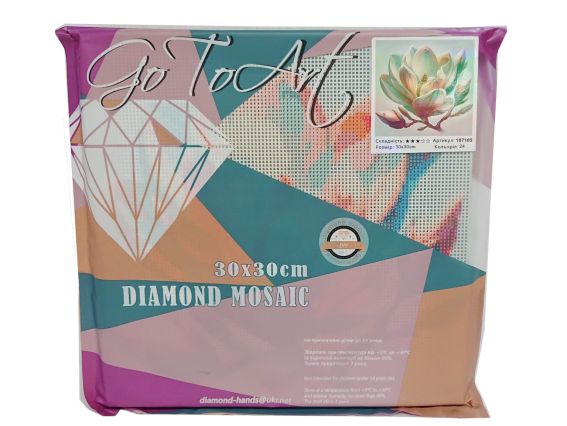 Картина стразами 187105 Квітка магнолії, Go to Art Діамантові ручки на підрамнику