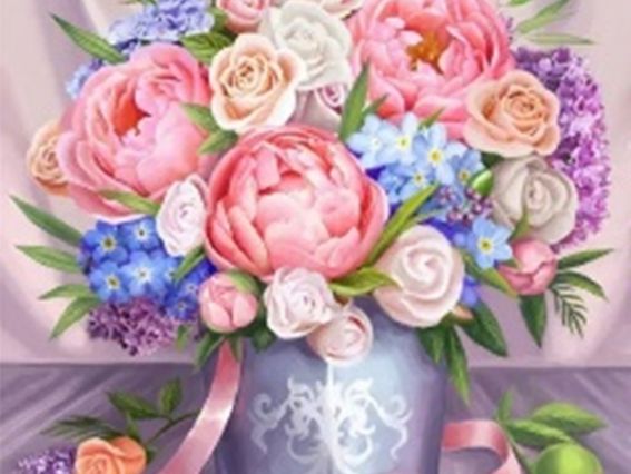 Картина стразами 187116 Букет насолоди, Go to Art Діамантові ручки на підрамнику