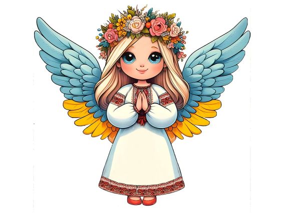 Наліпка 187122 Янголятко України 10х10 см Діамантові ручки Go to Art