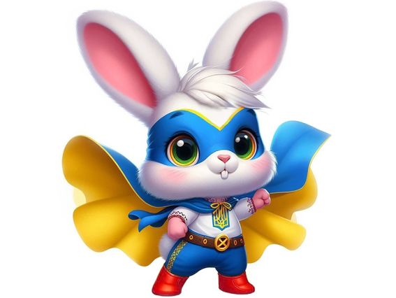 Наліпка 187126 Зайчик-захисник 10х10 см Діамантові ручки Go to Art