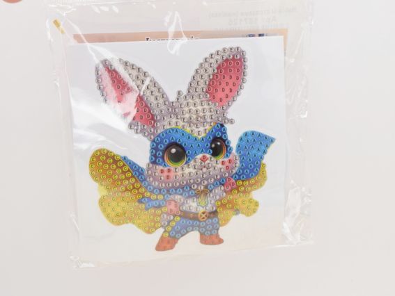 Наліпка 187126 Зайчик-захисник 10х10 см Діамантові ручки Go to Art