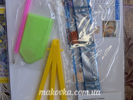 Картина стразами 5D 188004 Маленьке янголятко JA20217, 21х25см Діамантові ручки, підставка 