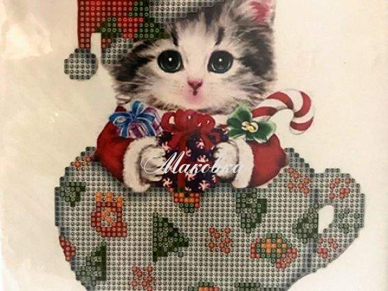 Кошеня-Санта, JA20377 набір для творчості зі стразами 5D на підставці Діамантові ручки 188156 Кошеня-Санта, JA20377 набір для творчості зі стразами 5D на підставці Діамантові ручки 188156