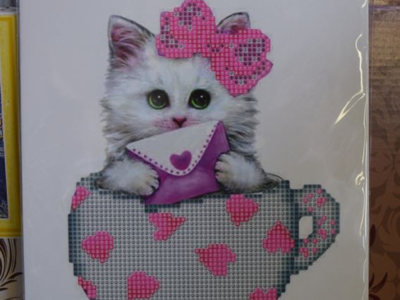 Кошеня з валентинкою Go to Art, 188160 набір для творчості зі стразами 5D  Кошеня з валентинкою Go to Art, 188160 набір для творчості зі стразами 5D 