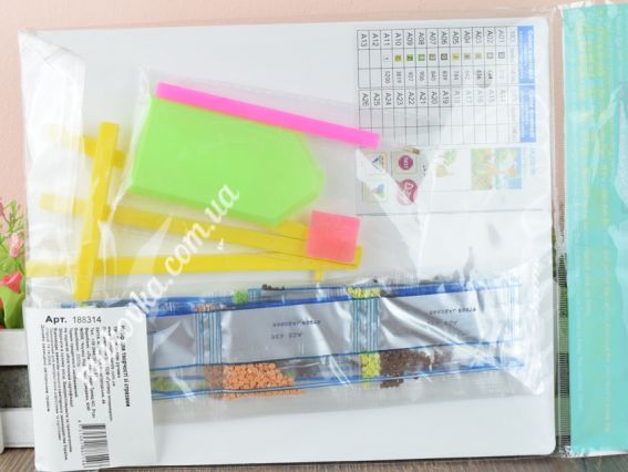 Картина стразами 5D Жирафчик Go to Art 21х25см 188314 Діамантові ручки