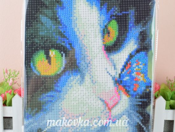 Картина стразами 5D 188322 Ти хто? 21х25см Діамантові ручки, підставка