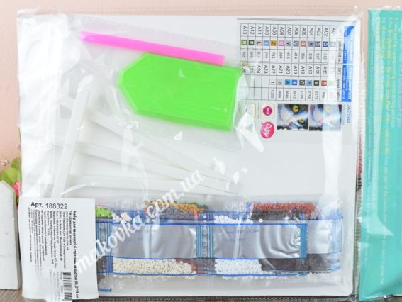 Картина стразами 5D 188322 Ти хто? 21х25см Діамантові ручки, підставка