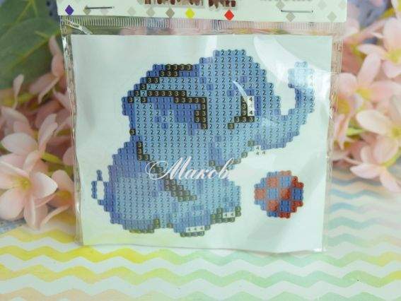 Наліпка Слоненятко з м ячиком Go to Art, 188400 набір для творчості зі стразами  Наліпка Слоненятко з м ячиком Go to Art, 188400 набір для творчості зі стразами 