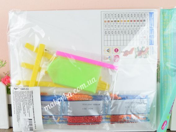 Картина стразами 5D 188530 Допитлива білочка 21х25см Діамантові ручки, підставка  