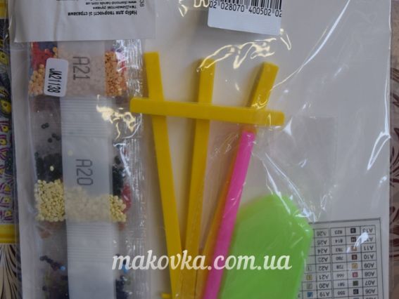 Картина стразами 5D 188538 Свята родина, 21х25см Діамантові ручки, підставка JA20897