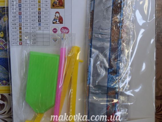 Картина стразами 5D 188643 Богородиця , Go to Art 21х25см Діамантові ручки, підставка JA20269