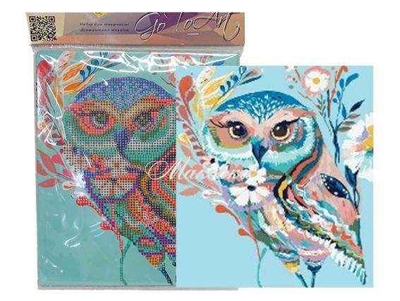 Господиня ночі (сова) Go to Art, 188646 набір для творчості зі стразами 5D  Господиня ночі (сова) Go to Art, 188646 набір для творчості зі стразами 5D 