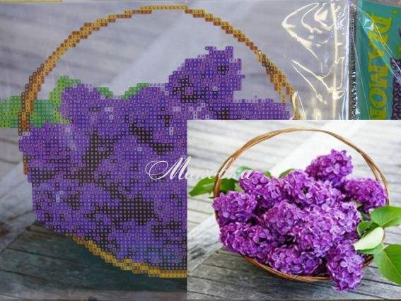 Бузковий кошик, Диамантовые ручки, 188651 набор для творчества со стразами 5D  JA20875 Бузковий кошик, Диамантовые ручки, 188651 набор для творчества со стразами 5D  JA20875