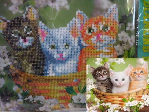 Троє кошенят Go to Art, 188659 набір для творчості зі стразами 5D JA21303 Троє кошенят Go to Art, 188659 набір для творчості зі стразами 5D JA21303