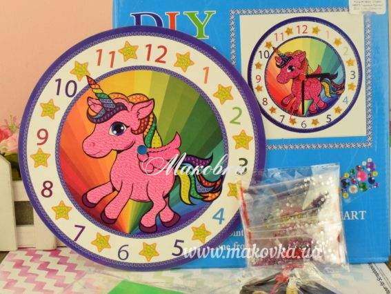 Часы Единорог, набор для творчества со стразами 188673 Диамантовые ручки Часы Единорог, набор для творчества со стразами 188673 Диамантовые ручки