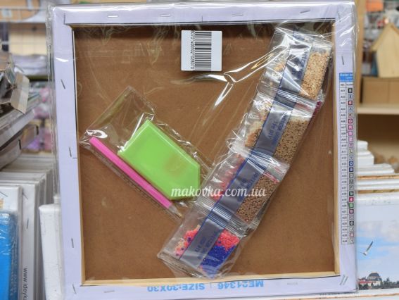 Картина стразами МЕ21346 Ранкові квіти, набір 188710 Діамантові ручки на підрамнику