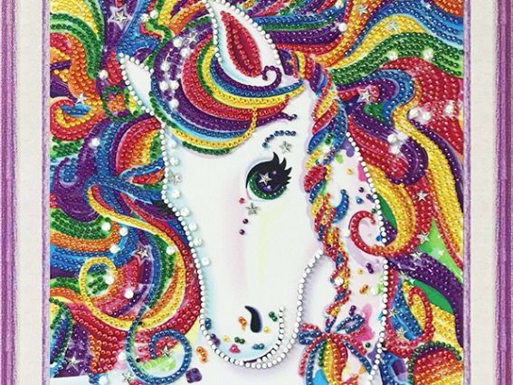 Картина стразами Райдужний кінь R8405, набор 188748 Діамантові ручки