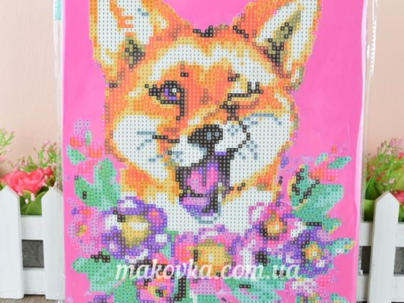 Картина стразами 5D 188783 Лисенятко 21х25см Діамантові ручки, підставка  