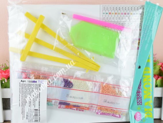 Картина стразами 5D 188783 Лисенятко 21х25см Діамантові ручки, підставка  