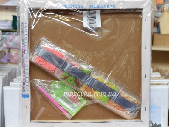 Картина стразами MЕ21353 Трояндова ніжність, набір 188945 Діамантові ручки на підрамнику