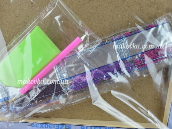 Картина стразами 188960 Неоновий вовк, 30х30см Діамантові ручки, підрамник МЕ25116