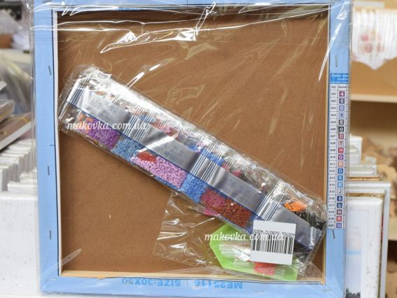 Картина стразами 188960 Неоновий вовк, 30х30см Діамантові ручки, підрамник МЕ25116